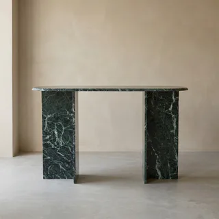 Patterned Dark Green Console Table
