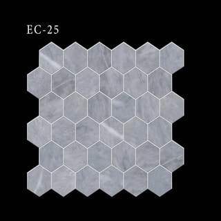 Exklusive Mosaikkollektion Hexagonal Grau Natürliche Maserung