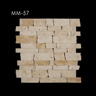 Mosaïque de Blocs Linéaires Décalés Ocre Piqueté
