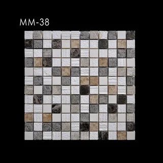 Mosaïque Fine Line Multi-Texture Blanc, Gris Clair, Gris Foncé et Beige