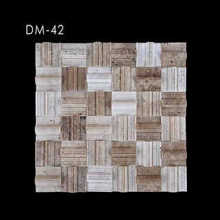 Mosaïque en Relief Damier Strié aux Tons Terreux