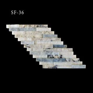 Off-White and Grey Linear Staggered Split Face Mosaic