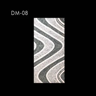 Grey and White Wavy Mosaic Panel
