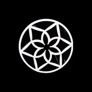 Altı Yapraklı Geometrik Kontrast Dairesel Madalyon
