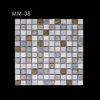 Light Grey Medium Grey Off-White Brown-Ochre Multi-Texture Grid Fine Line Mosaic