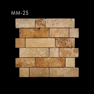 Mosaico de Bloques Lineales Desplazados en Tonos Ocre