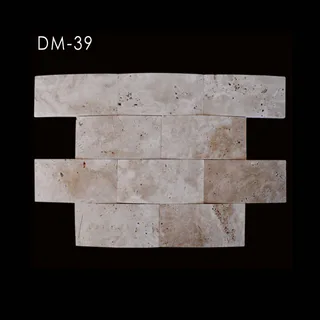 Beige Tonales Versetztes Rechteck-Mosaik