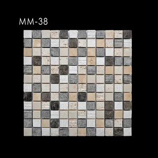 Mosaïque Fine Line Grille Multi-Texture Blanc Gris Beige