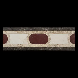 Geometric Oval and Hourglass Waterjet Bordure