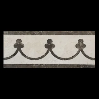 Crested Wave Trefoil Waterjet Bordure
