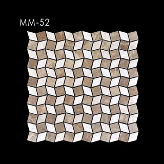 Geometrisches Rauten-Mosaik Ocker und Creme