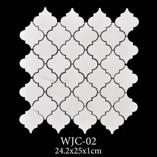 Arabesque Lantern Waterjet Mosaic White thumbnail 2