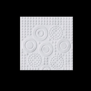 Panneau blanc sculpté à motif de cercles radiaux thumbnail 2