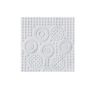 Panneau blanc sculpté à motif de cercles radiaux thumbnail 2