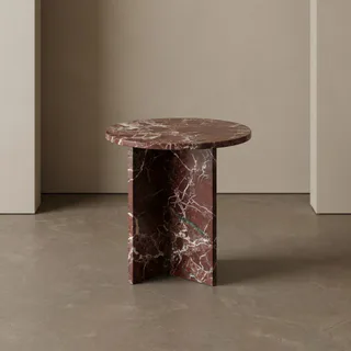 Circular Top Intersecting Cross-Panel Base Coffee Table