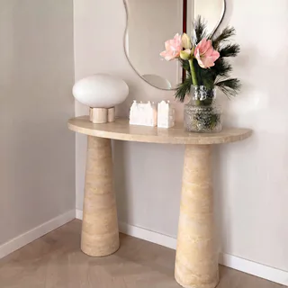 Mesa Consola de Travertino Clásico