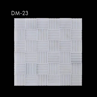 Cremeweißes gerilltes Flechtmuster-Mosaik