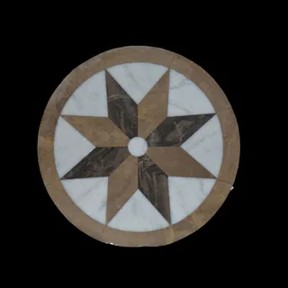 Circular Eight Point Star Waterjet Medallion