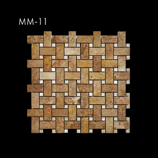 Mosaïque Motif Tressé Nuances d'Ocre