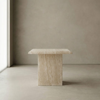 Mesa de Centro Rectangular Monolítica con Base de Bloque Central thumbnail 3
