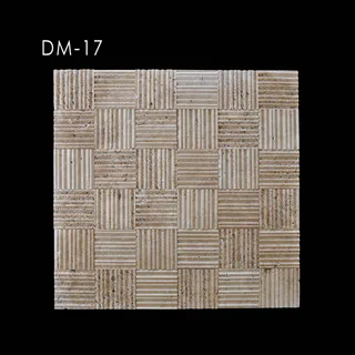 Beige Checkerboard Ribbed Relief Mosaic