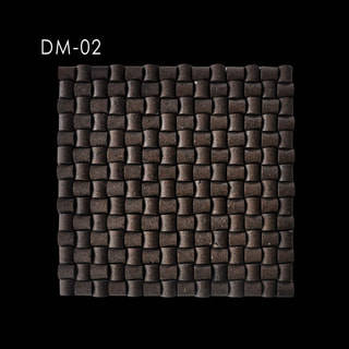 Dark Brown Woven Relief Mosaic