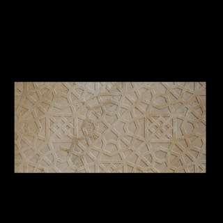 Carved Geometric Star and Lattice Relief Panel