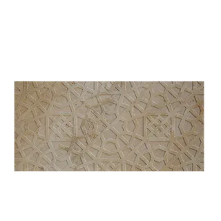 Carved Geometric Star and Lattice Relief Panel