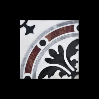 Diamant Jet d'Eau à Motif Feuillage et Bandeau en Quart de Cercle