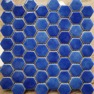 Kobaltblaues Hexagon-Glasmosaik Kobaltblaues Hexagon-Glasmosaik