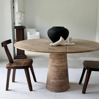 Circular Top Conical Pedestal Dining Table