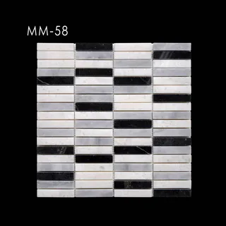 Mosaïque à Blocs Linéaires Monochromes Contrastés
