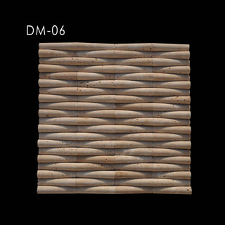 Beige Horizontal Cylindrical Relief Mosaic