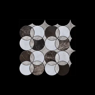 Interlocking Circular Geometric Waterjet Mosaic