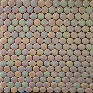 Mosaico de Vidrio Circular Blanco Irisado