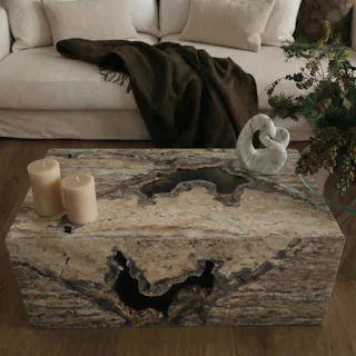 Table Basse en Travertin Silver thumbnail 2