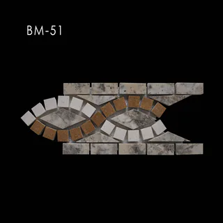 Mosaïque Bordure à Losanges et Arcs Imbriqués