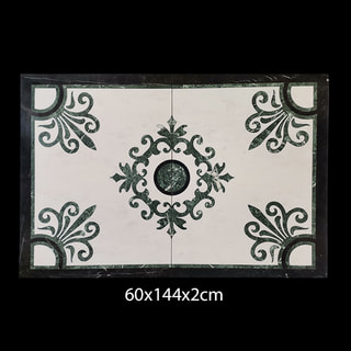 Simetrik Merkezi Madalyonlu ve Köşe Motifli Waterjet Baklava Karo Simetrik Merkezi Madalyonlu ve Köşe Motifli Waterjet Baklava Karo