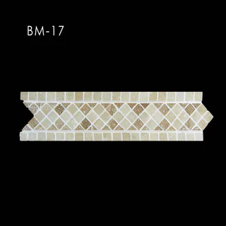 Mosaïque Bordure à Carrés et Triangles Alternés