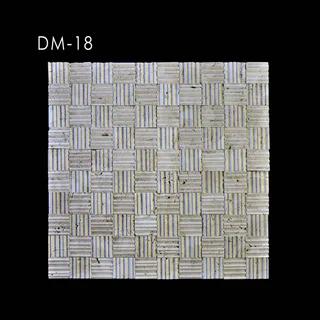 Mosaïque en Relief à Damier Cannelé Beige