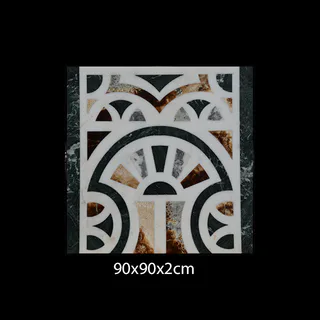 Diamant Jet d'Eau à Marqueterie Géométrique en Éventail et Arches
