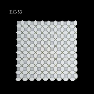 Colección Exclusiva de Mosaico Patrón Entrelazado de Cuadrados y Pétalos