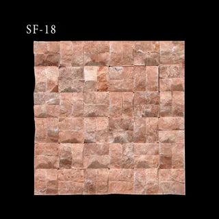 Terracotta Red Square Split Face Mosaic