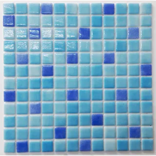Blau Nuanciertes Glänzendes Quadratisches Glasmosaik Blau Nuanciertes Glänzendes Quadratisches Glasmosaik
