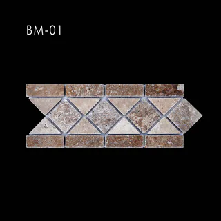 Mosaïque Bordure à Motif Géométrique Contrasté