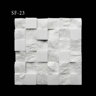 Mosaico Cuadrado de Cara Partida Contraste Ajedrez Blanco