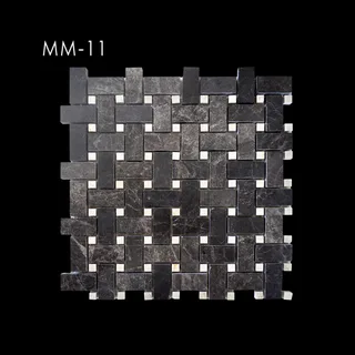 Mosaïque Motif Tressé Sombre