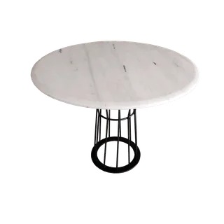 Circular Top Cage Pedestal Dining Table