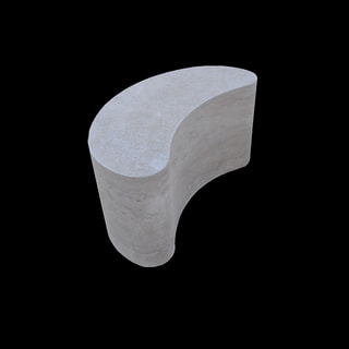 Light Grey Curved Crescent Form Light Grey Curved Crescent Form