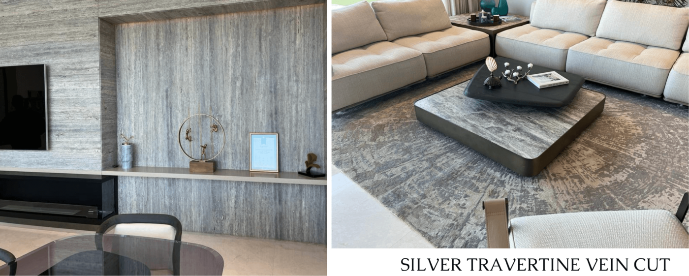 Silver Travertine Vein Cut